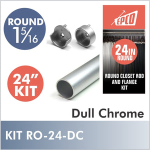 24" Dull Chrome Round 1 5/16 Rod Kit
