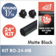 24 Inch Matte Black Round 1 5/16 Rod Kit