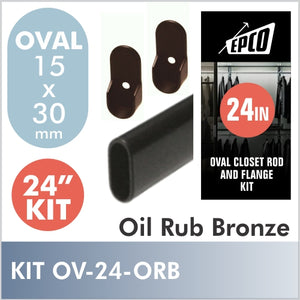 24" Oil Rubbed Bronze Oval Rod Kit