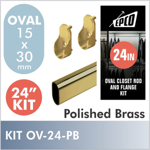 24" Polished Brass Oval Rod Kit
