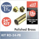 24" Polished Brass Round 1 5/16 Rod Kit