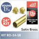 24 Inch Satin Brass Round 1 5/16 Rod Kit