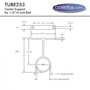 Round Oil Rubbed Bronze 1-5-16" Center Support