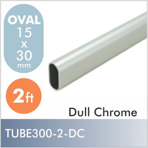 2ft Oval Closet Rod, Dull Chrome