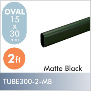 2ft Oval Closet Rod, Matte Black