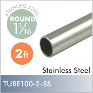 Stainless steel closet rod, 2ft