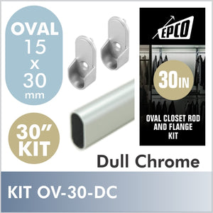 30" Dull Chrome Oval Rod Kit