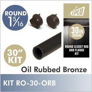 30" Oil Rubbed Bronze 1 5/16 Round Rod Kit