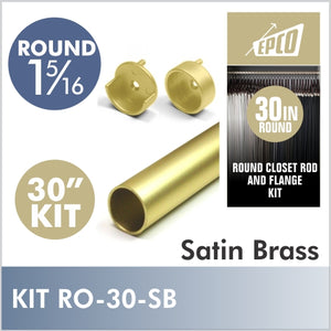 30" Satin Brass Round 1 5/16 Rod Kit