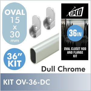 36" Dull Chrome Oval Rod Kit