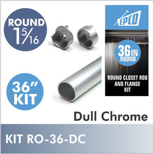 36 Inch Dull Chrome Round 1 5/16 Rod Kit