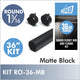 36" Matte Black Round 1 5/16 Rod Kit