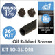 36" Oil Rubbed Bronze 1 5/16 Round Rod Kit
