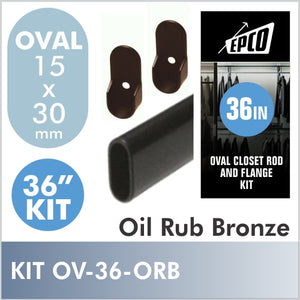 36 Inch Oil Rubbed Bronze Oval Rod Kit