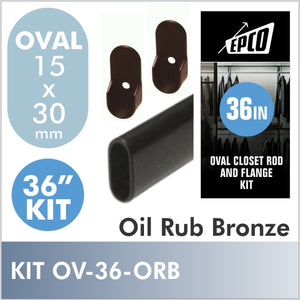 36" Oil Rubbed Bronze Oval Rod Kit