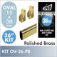 36" Polished Brass Oval Rod Kit