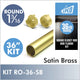 36 Inch Satin Brass Round 1 5/16 Rod Kit