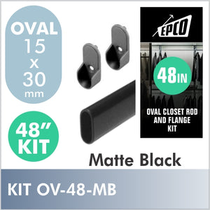 48" Matte Black Oval Rod Kit