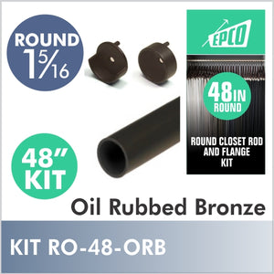 48" Oil Rubbed Bronze Round 1 5/16 Rod Kit