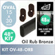48" Oil Rubbed Bronze Oval Rod Kit