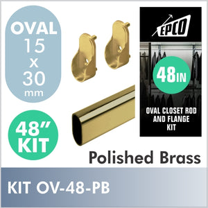 48 Inch Polished Brass Oval Rod Kit