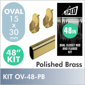 48" Polished Brass Oval Rod Kit