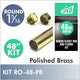 48" Polished Brass Round 1 5/16 Rod Kit