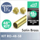 48" Satin Brass Round 1 5/16 Rod Kit