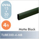 4ft Oval Aluminum Closet Rod, Matte Black