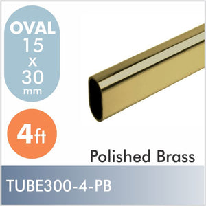 4ft Oval Closet Rod, Polished Brass