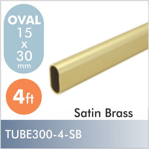 4ft Oval Closet Rod, Satin Brass