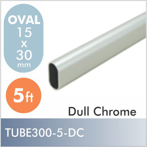 5ft Oval Closet Rod, Dull Chrome