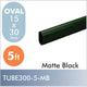 5ft Oval Aluminum Closet Rod, Matte Black