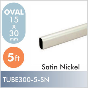 5ft Oval Closet Rod, Satin Nickel