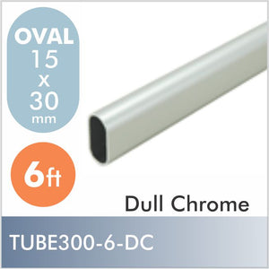 6ft Oval Closet Rod, Dull Chrome