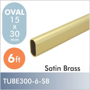 6ft Oval Closet Rod, Satin Brass