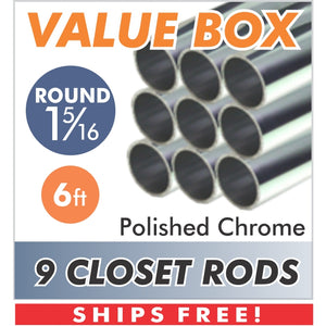 6ft Polished Chrome 1-5-16"  9 Rod Value Pack