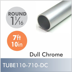 7ft 10in Dull Chrome 1-1-16" Diameter Rod, Aluminum