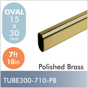 7ft 10in Oval Closet Rod, Polished Brass