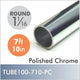 7ft 10in Polished Chrome 1-1-16" Diameter Rod