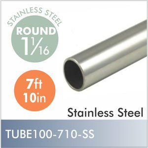 7ft 10in Type 304  Stainless steel closet rod