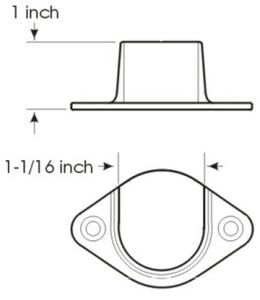 Open Flange for 1-1-16" Diameter Rod, Satin Nickel