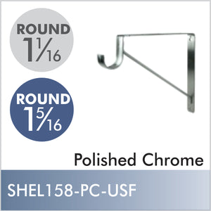 Shelf & Rod Bracket, Polished Chrome USF