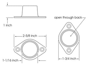 Closed Flange for 1-1-16" Diameter Rod, Dull Chrome