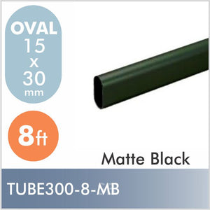 8ft Oval Aluminum Closet Rod, Matte Black finish