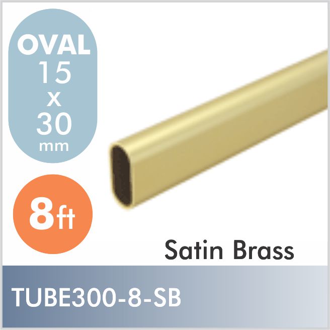 8ft Oval Closet Rod, Satin Brass finish – Hardware Decor