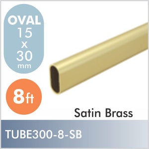 8ft Oval Closet Rod, Satin Brass finish