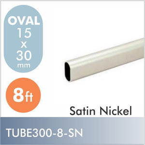 8ft Oval Closet Rod, Satin Nickel finish