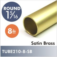 Aluminum 8ft 1-5-16" Diameter Rod, Satin Brass finish