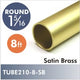 Aluminum 8ft 1-5-16" Diameter Rod, Satin Brass finish